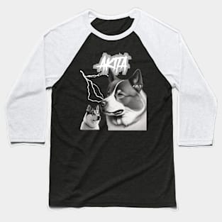 Akita Heavy Metal Dog Lover Baseball T-Shirt